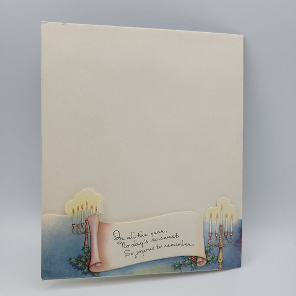 Joyous Christmas Card Choir Design Vintage Cutout Illustration Religious - Picture 8 of 8